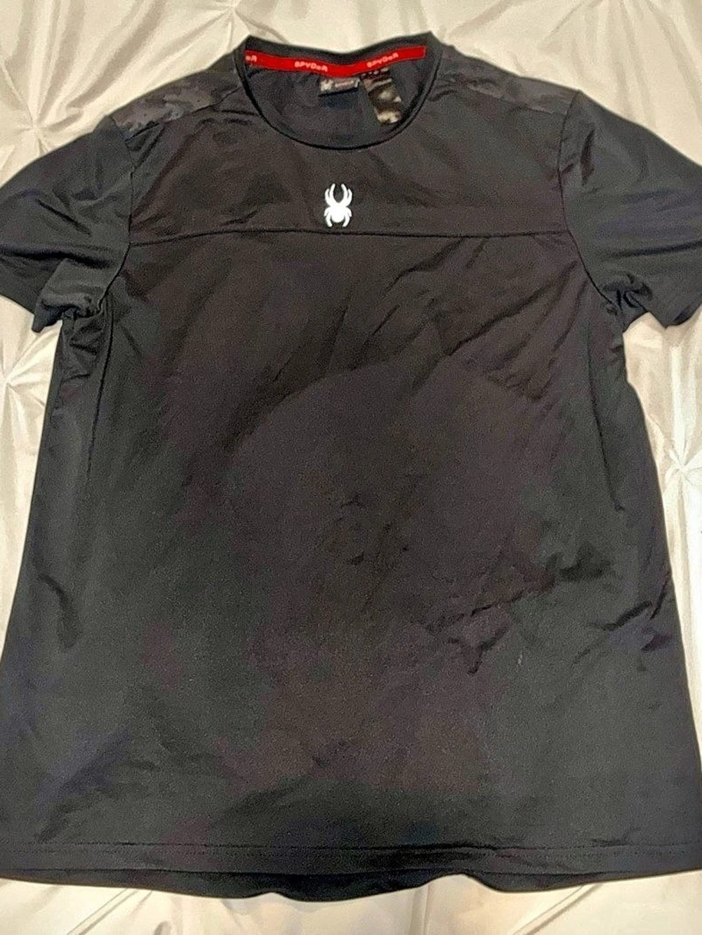 Spyder Men's Short Sleeve Athletic Shirt in Black - size medium
